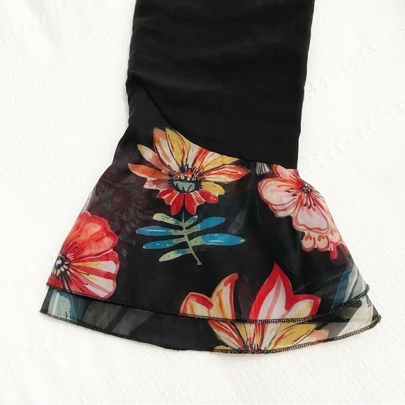 NWT ANNAH HARIRI BLACK GYPSY MODEST FLORAL BELTED BUTTON FRONT MAXI DRESS - 8 - Picture 9 of 12